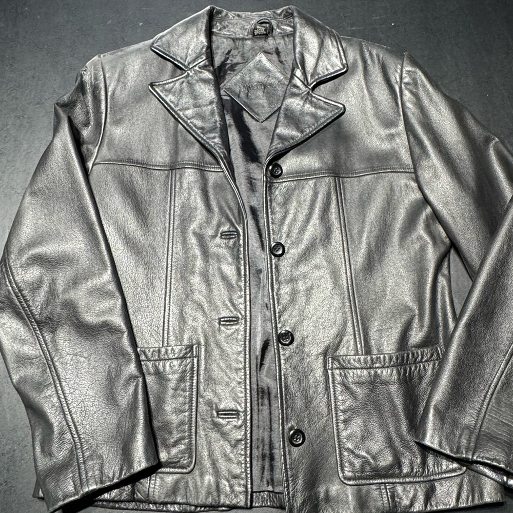 Jacqueline Ferrar Black Leather Jacket Size Small Soft Leather